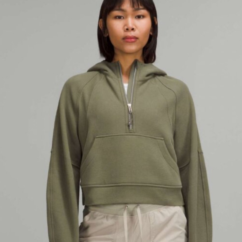 Lululemon scuba oversized half zip XS/S medium olive